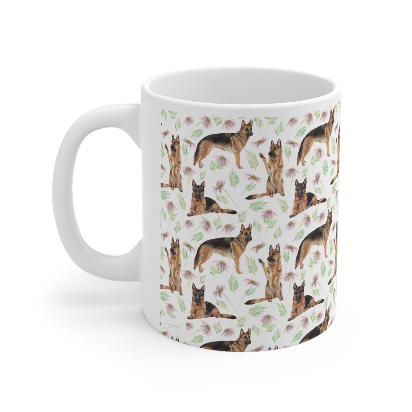 German Shepherd Floral Mug