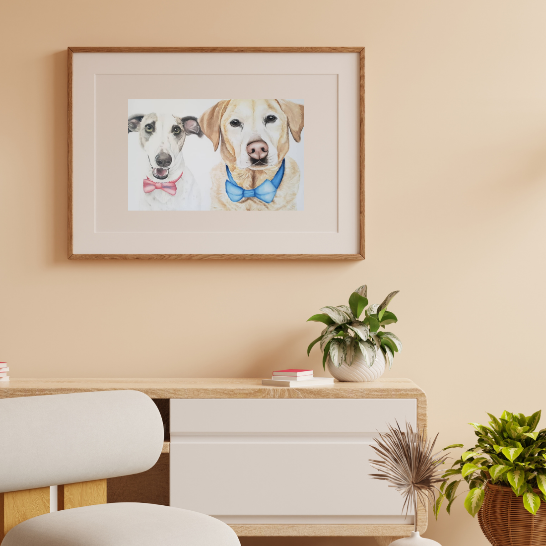 pet portrait of two pets hayley artistry a5 size pets dog cat
