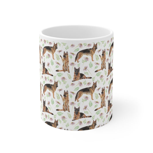 German Shepherd Floral Mug