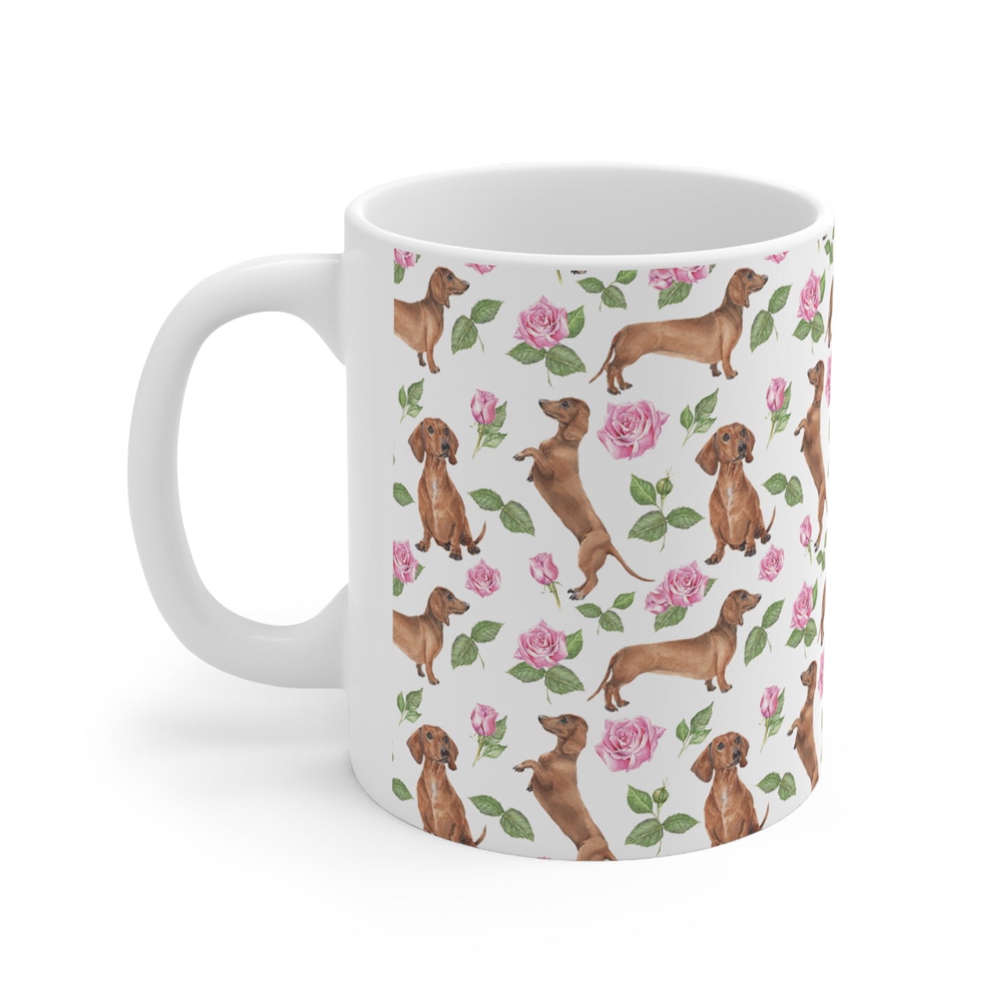 Dachshund Floral Mug