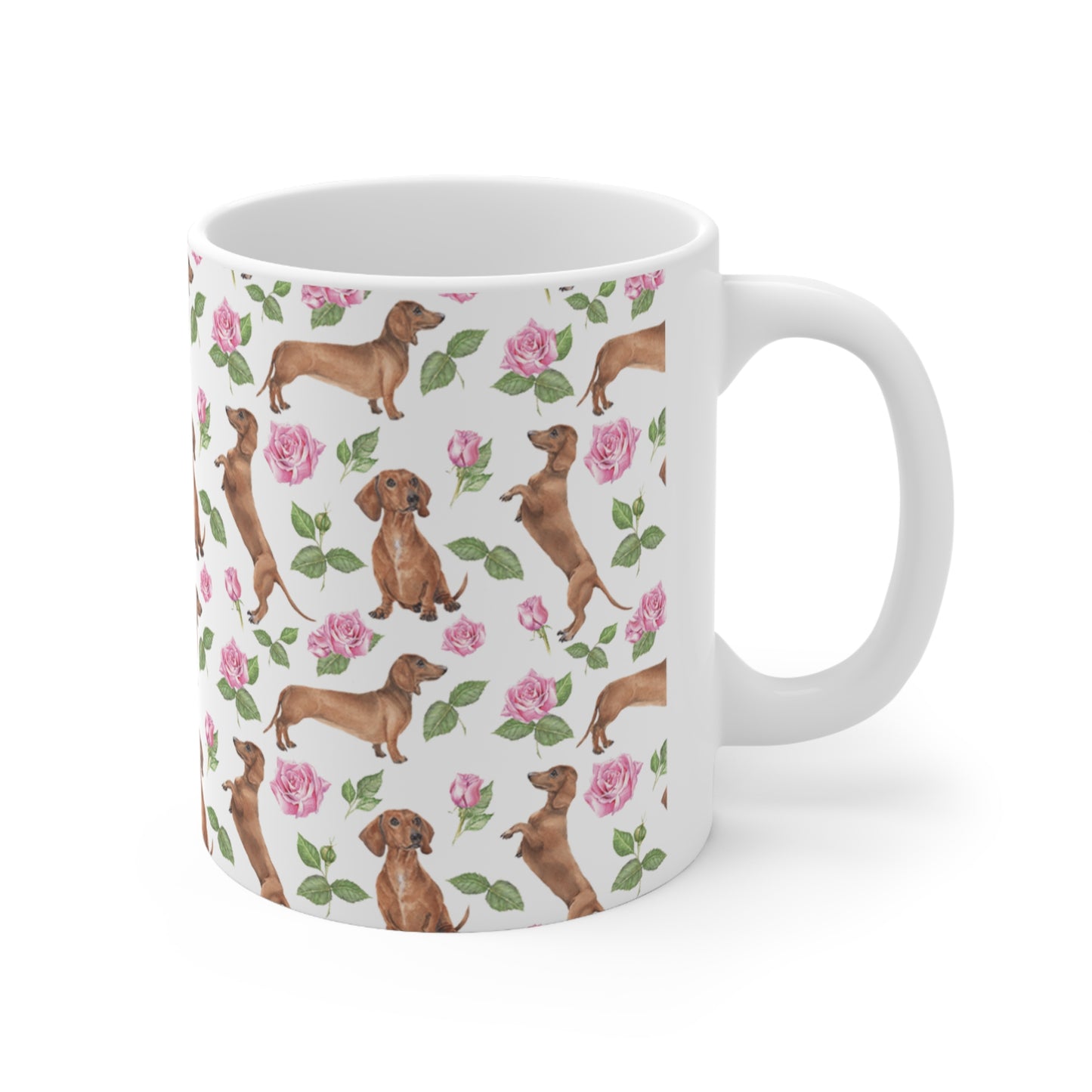 Dachshund Floral Mug