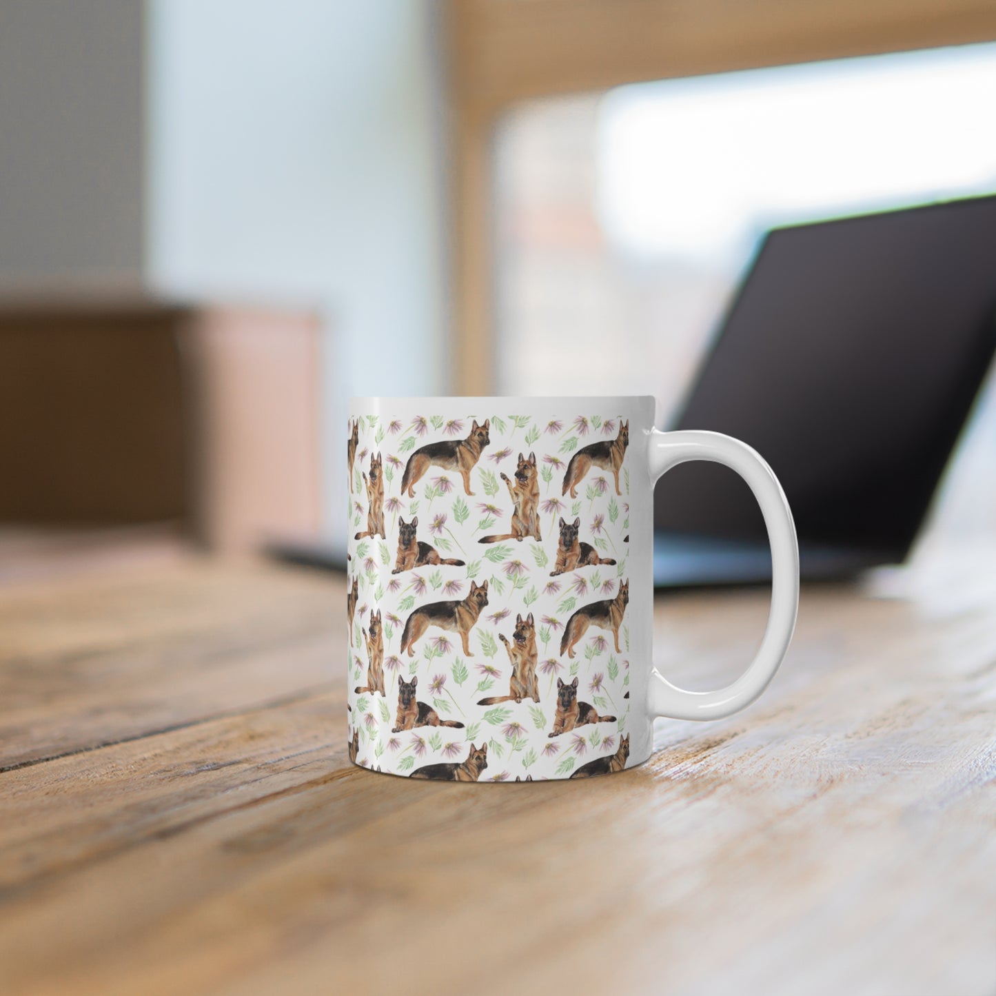 German Shepherd Floral Mug